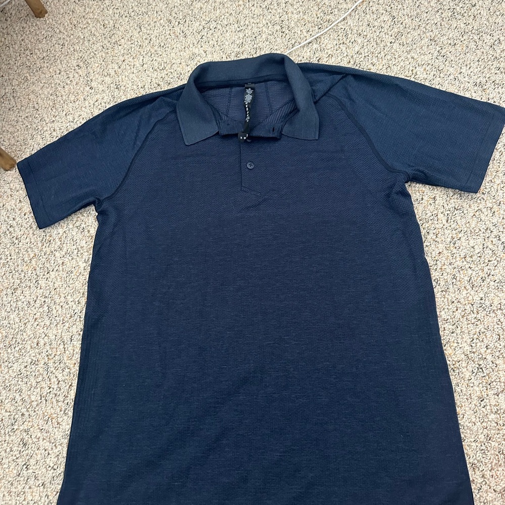 Lululemon Men's Dark Blue Polo Shirt